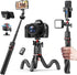 Flexible Phone Tripod Selfie Stick - Mini Camera Tripod with Cold Shoe Mount, Travel Tripod for iPhone Samsung
