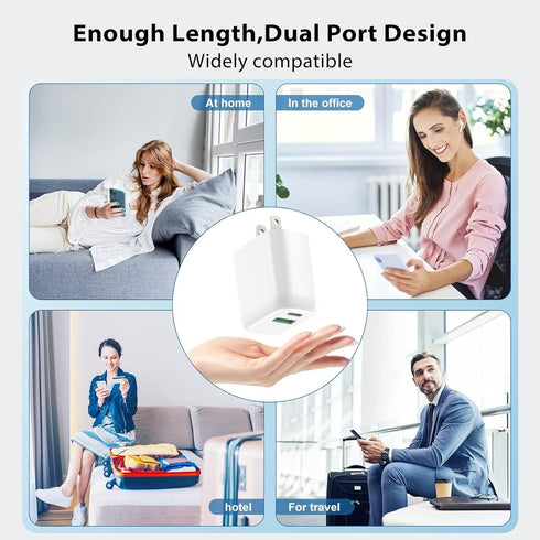 Fits for iPhone 15 Charger, 2 Pack 20W USB C Fast Wall Charger Adapter with 2 Pack 6.6 ft USB-C Cable for iPhone 15/15