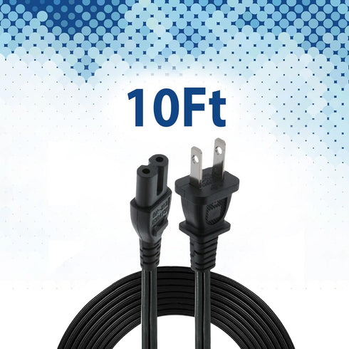 Xtreme 10 Foot Non-Polarized Replacement Power Cord for TVs, Game Consoles, Printers, and More