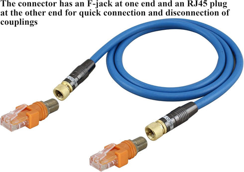 F to RJ45 Coaxial to Ethernet Adapter, 4-Pack Suitable for Most Line Testers and Testing Equipment