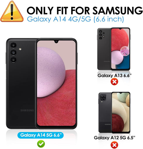 LYWHL [3 Pack for Samsung Galaxy A14 5G Screen Protector, Tempered Glass HD Clear 9H Hardness Protector Film for Galaxy A14, Anti Scratch Bubble Free Easy Installation Case Friendly - Transparent