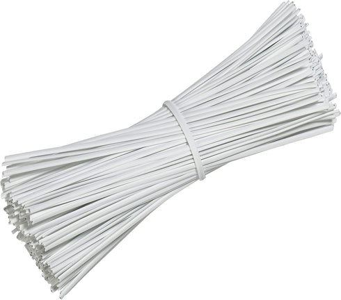 SumDirect 1000pcs 4 Inch Twist Ties, Reusable White Plastic Coated Cable Wire Ties for Bags, Bread, Household and Office