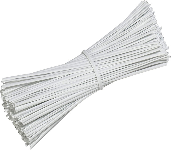 SumDirect 1000pcs 4 Inch Twist Ties, Reusable White Plastic Coated Cable Wire Ties for Bags, Bread, Household and Office