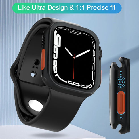 2 Pack Fvlerz Rugged Case for Apple Watch 45mm 44mm, Soft TPU Shockproof Bumper Cover for iWatch Series 9/8/7/6/SE/5/4