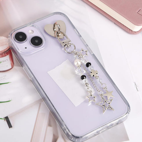 Sinbana Cute Charm Chain for Kindle, Star Pearl Keychain Strap Charm with Hook Decorative E-Reader Key Chain Decorating