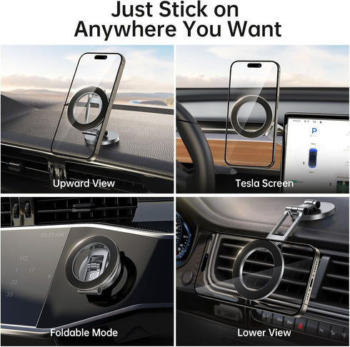 SYNCWIRE Fits MagSafe Car Mount, All-Metal Magnetic Phone Holder for Car, 360° Rotation Magnetic Car Mount