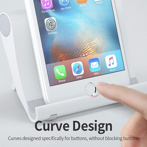 Cell Phone Multi-Angle Stand Holder - White Cradle Organizer Charger Station for Tablet, Desktop, Bed, Office, School,