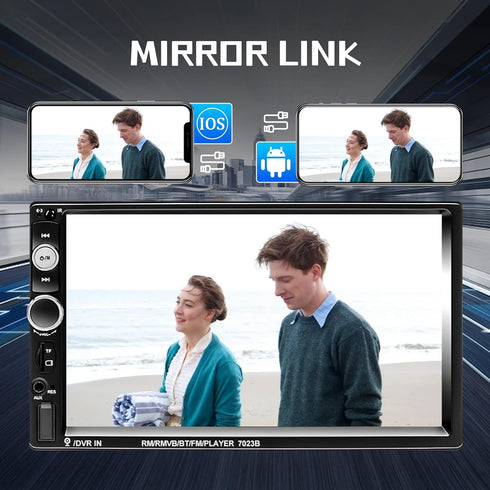 Double Din Car Stereo, 7" Touch Screen 2 Din Car Radio with Bluetooth FM, MP5 Player with USB/SD/AUX Input