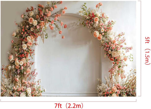 Kate 7x5ft/2.2x1.5m Arch Backdrop Floral Wall Wedding Theme Digital Printed Cloth Background for Photo Studio Props