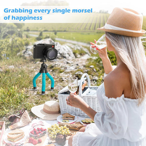 UBeesize Compact Flexible Tripod Stand with Wireless Remote - Blue