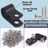 Glarks 120Pcs 1/4 Inch Black Nylon Screw Mounting R-Type Cable Clip - Wire Clamp with 120Pcs Screws