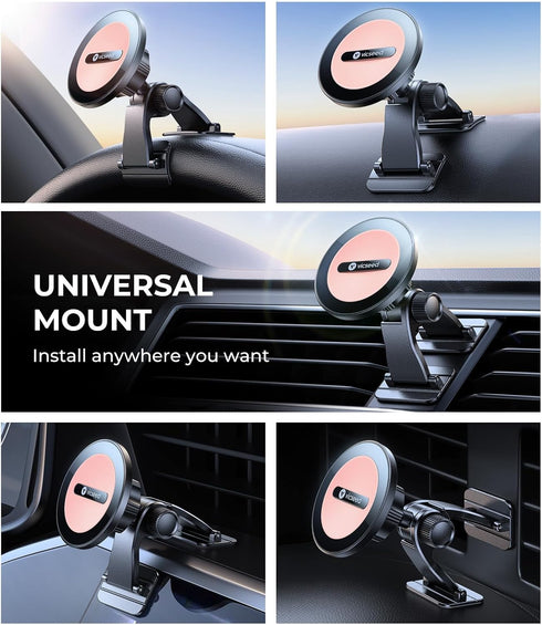 ?2024 Upgrade? VICSEED MagSafe Car Mount, Universal Dashboard Phone Holder with Soft Base for iPhone 15 Pro Max