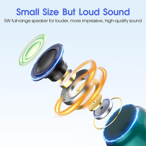 LFS Portable Bluetooth Speaker,Small Bluetooth Speake,Ultra Long Play 15 Hours,TWS Pairing,Suitable for Home,Pool,Beach,Boating, Hiking, Camping for Waterproof Outdoor Mini Speaker-Green