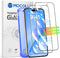 iPhone 14 Pro Auto Alignment Kit - 6.1" Full Coverage Blue Light Screen Protector, Anti-Glare Tempered Glass, Case