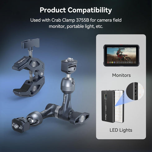 SmallRig 7" Rosette Magic Arm, Camera Monitor Mount, Articulating Arm with 1/4"-20 Screws and Anti-Twist Pins, Max Load