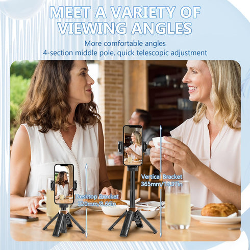 Luvandier JC-25 3-in-1 Mini Selfie Stick Tripod, Floor-Standing Quadripod for Taking Photos, with Detachable Embedded