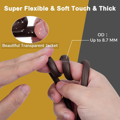 4 Gauge 4 AWG 50 Ft Black Power/Ground Wire Cable, True Spec Transparent Flexible Soft Touch Welding Battery Cable for