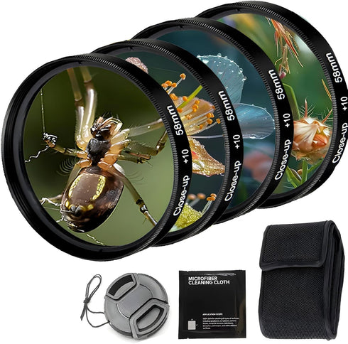 YOFOTIXAUU 67mm Close-Up Lens Filters Kit 4 Pieces (+1 +2 +4 +10) Macro