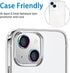 iPhone 15 & 15 Plus Camera Lens Protector - 9H Tempered Glass, Shockproof Metal Ring, Anti-Scratch - 2 Pcs Colorful