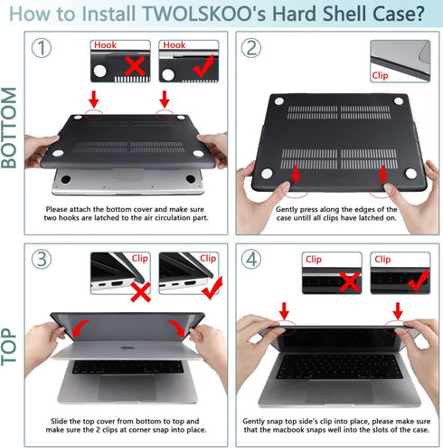 TWOLSKOO Compatible with MacBook Pro 14 inch Case 2023 2022 2021 Release M2 A2779 M1 A2442 with Touch ID, Hard Shell