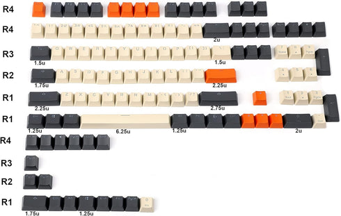 Carbon Miami PBT Double Shot Shine Through ANSI Backlit Keycaps for MX Mechanical Keyboards (Only Keycap)