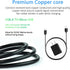 5FT USB Charging Cable for Bushnell Wingman GPS, Neo Ghost, Phantom & Treblab FX100 HD7 X5 XR700 XR500 N8 (Black)