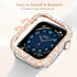 Mosonio Case Cover Compatible with Apple Watch 41mm | Full Bling Metal Watch Case for Women (Rose Gold)