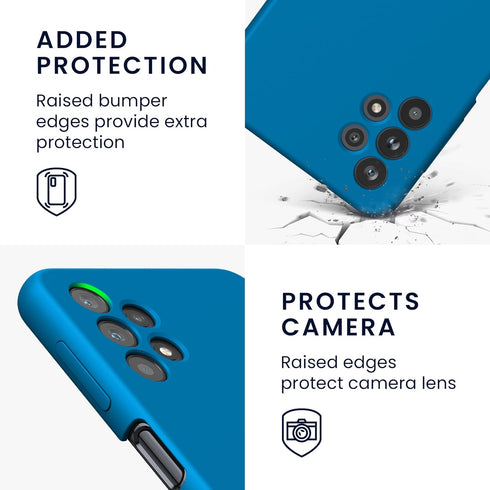 kwmobile Samsung Galaxy A32 5G Case - Soft Finish TPU Silicone Phone Cover (Blue Reef)