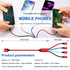 10Ft 2Pack Multi Charging Cable - Braided 4 in 1 USB Adapter for Cell Phones/Tablets, Compatible with IP/Type C/Micro