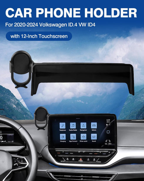 Autorder Car Phone Holder for 2020-2025 Volkswagen ID.4 - 12-Inch Screen Cell Phone Mount with 360 Degree Rotation