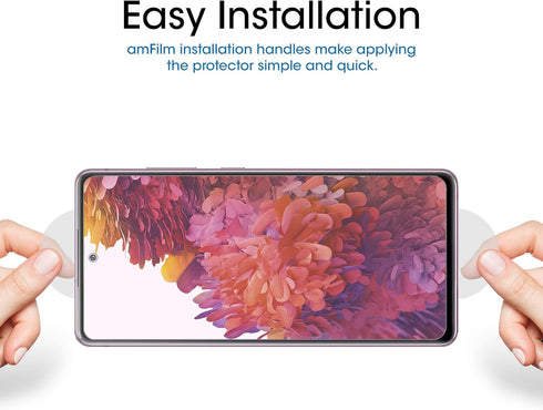 amFilm Tempered Glass Screen Protector and Camera Lens Protector for Samsung Galaxy S20 FE 6.5'' - Pack of 3+2