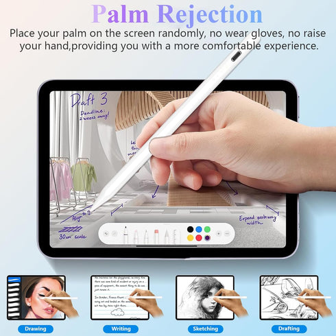 Stylus Pen for iPad 9th&10th Gen with Palm Rejection, Fast Charge, Compatible with iPad Air, Mini, Pro