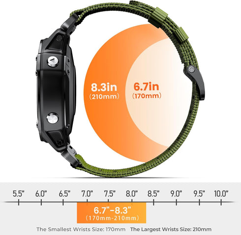 Compatible with Garmin Fenix 7X/Fenix 6X/Fenix 5X/Fenix 8, Nylon Quickfit 26 Watch Band for Tactix 7
