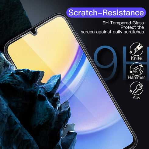 JETech 9H Tempered Glass Screen Protector for Samsung Galaxy A15 4G/5G 6.5-Inch, HD Clear, Anti-Scratch, 3-Pack
