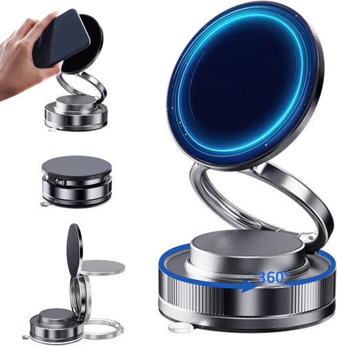 TAEERY Vacuum Magnetic Phone Holder One-Handed Operation Foldable Adjustable Magnetic Phone Holder 360Rotation