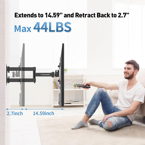 Full Motion TV Wall Mount with Swivel,Extension and Tilt for Most 13-42 inch LED LCD Flat Screen TVs & Monitors, Holds up to 44 lbs,Max VESA 200x200mm