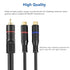 RCA Splitter, 2 Pack RCA Male to Dual RCA Female Y Splitter Cable, 8 Inches Gold Plated Audio Cord for Subwoofer Speaker