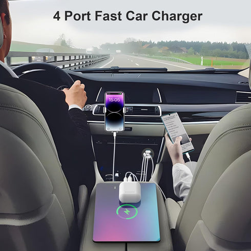 Hapytrip 2 Pack 12V 4 78W PD3.0 QC3.0 12 USB Outlet Port Car Charger, Super Fast Dual & Multiple USB Port for Car, USB