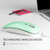 Uciefy Q5 Slim Rechargeable Wireless Mouse, 2.4G Portable Optical Silent Ultra Thin Wireless Computer Mouse with USB Receiver and Type C Adapter, Compatible with PC, Laptop, Desktop (Mint Green)