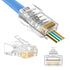 VCELINK 100-Pack RJ45 Cat5e Cat5 Pass Through Connectors, Modular Plugs for Solid or Stranded UTP Network Cable