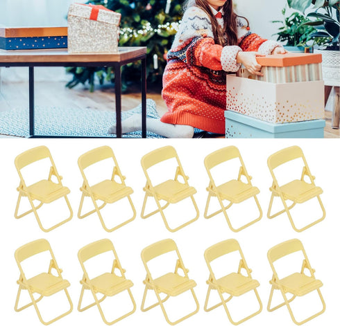Pilipane 12x7cm 30 Mini Chair Shape Cell Phone Stand Cute Candy Color Foldable Mobile Phone Holder for Desk Tablet
