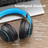 Wireless Bluetooth Headphones Over Ear, 65H Playtime HiFi Stereo Headset with Microphone, Foldable for Travel, Blue
