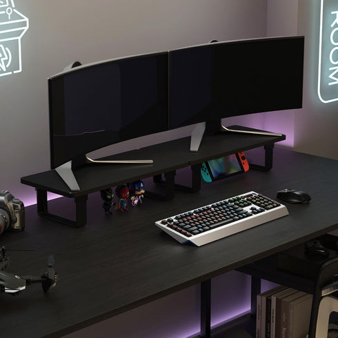 50 LB 1-Step Monitor Stand Riser with Capacity, Stable Wood Computer Monitor Stand for Desk Organizers, Computer Riser