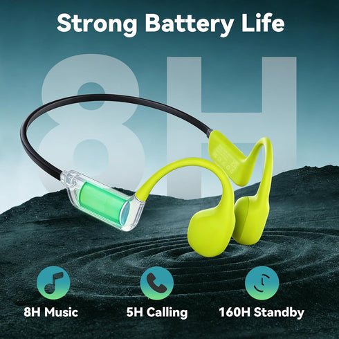 Swimming IPX8 MP3 5.4 Swimming, sunvito Bone Conduction Headphones, Waterproof Open-Ear Sports Headphones with Built