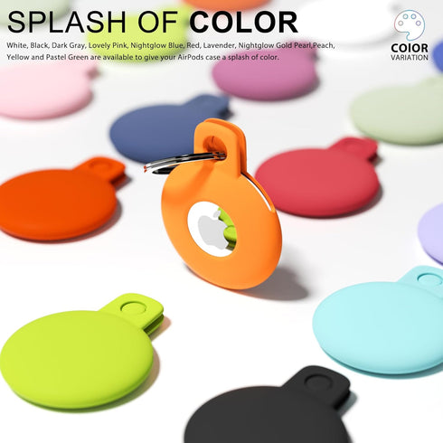 Silicone Airtag Holder Key Ring, Cute Airtag Accessories for Kids, Luggage, Cat Dog Collar, Compatible with Apple