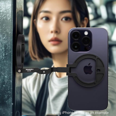 Zelnoox 1/4" 17/16/15/14/13/12 (MS-02R) Double Magnetic Ring Phone Holder Attach to Any Iron Surface | Screw Hole |