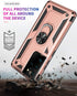 Military Grade Drop Impact Case for Samsung Galaxy S21 Ultra, Metal Rotating Ring Kickstand Holder, Heavy Duty