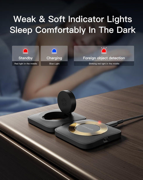?????????????? 2 in 1 Magnetic Detachable Wireless Charging Station for Apple, Compatible with iPhone 15/14/13/12