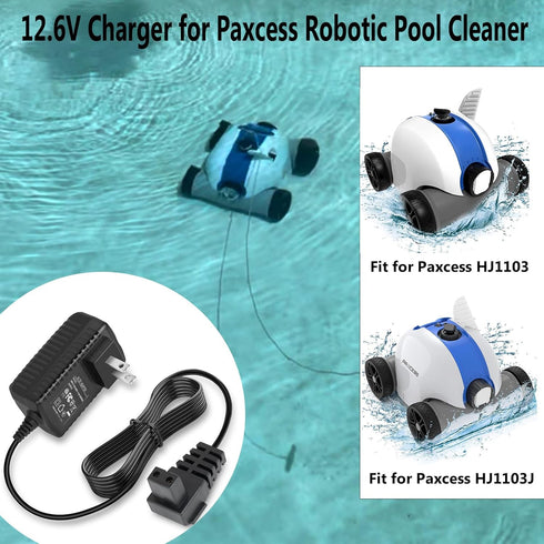 12.6V Charger for Paxcess Robotic Pool Cleaner, Compatible with HJ1103 HJ1103J