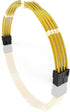 LINKUP 50cm PSU PC Power Extension Cable, Metallic Sleeved Silicone Coated Soft & Flexible for Custom Mod CPU (Gold)